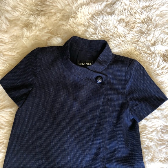 Chanel 2015 short sleeve navy cotton jacket 38 - Picture 13 of 14